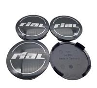 Lot de 4 cache-moyeux Rial Milano, 64 mm, titane (N32), logo argenté/gris (RIC) - Cache-moyeu d'origine