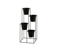 Lot de 4 Cache-Pots sur Pied "Étagère" 70cm Noir G