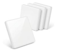 Lot de 4 Cache Prise Murale Blanc 86mm, Plaque Obturateur Carrée pour Interrupteur et Prise Électrique, Couvercle de Finition Lisse en Plastique Rigide, Fixation Adhésive Facile Sans Perçage