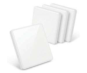 Lot de 4 Cache Prise Murale Blanc 86mm, Plaque Obturateur Carrée pour Interrupteur et Prise Électrique, Couvercle de Finition Lisse en Plastique Rigide, Fixation Adhésive Facile Sans Perçage
