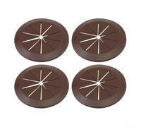 Lot de 4 cache-trous de bureau en PVC pour dissimuler les câbles et maintenir l'ordre de l'espace de travail (café, 60 mm)