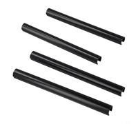 Lot de 4 cache-tuyaux de radiateur 15 mm de diamètre, 200 mm, 300 mm, 500 mm de longueur réglable en plastique pour système de chauffage domestique, noir, blanc, chromé (noir-200 mm)