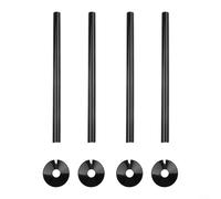 Lot de 4 cache-tuyaux de radiateur 15 mm en silicone noir | Lot de 4, longueur 300 mm, silicone découpable, cache les tuyaux, finition noire