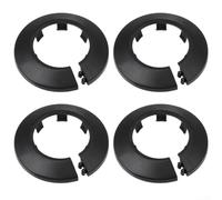 Lot de 4 cache-tuyaux d'eau avec bride murale fendue pour plomberie, valves d'angle de robinet, noir, 50 mm