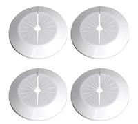 Lot de 4 cache-tuyaux décoratifs pour rosace d'évier en plastique PP de 20 mm à 40 mm Blanc