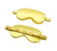 Lot de 4 cache-yeux en soie synthétique pour le sommeil - Masque de sommeil doux pour les yeux - Jaune