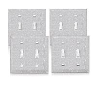 Lot de 4 caches de murale à paillettes avec strass colorés | Couvercle d'interrupteur lumineux brillant pour la maison