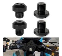 Lot de 4 caches de rétroviseurs filetés M10 x 1,25 pour trous de vélo | Ensemble de 4 pièces inclus, tête hexagonale, installation facile, métal, protection du filetage