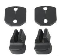 Lot de 4 caches de serrure de porte et boucle de butée de porte pour 2015-2021, garniture extérieure en ABS noir et matériel de rechange pour plaque de gâche