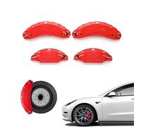 Lot de 4 Caches D'étrier pour VW Scirocco 3-Doors Hatchback 2008-2010, Housse D'étrier De Frein pour Voiture Protection de Frein à Disque en Alliage d'aluminium, 28CM×7.5CM×6CM,Red