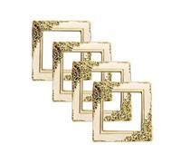 Lot de 4 caches d'interrupteur en plastique pour interrupteur mural pour la maison, le bureau - Doré et blanc - 8,6 x 8,6 cm