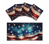 Lot de 4 caches fluorescents peints pour plafonniers Motif drapeau | Décoration de plafond magnétique pour salle de ureau, maison
