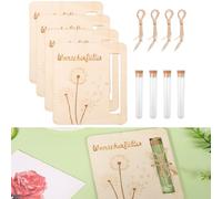 Lot de 4 cadeaux en bois, pour cadeaux en argent, avec tubes à essai, cadeaux drôles d'anniversaire, pour filles, garçons, communion, confirmation, cérémonie d'adolescence (C)