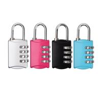 Lot de 4 cadenas à combinaison à 4 chiffres - Cadenas avec code numérique en métal - Résistant aux intempéries - Cadenas à combinaison petit pour casiers, portail, clôture (4 pièces)