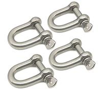 Lot de 4 cadenas à manille en D -M10/1 cm, anneau en D en acier inoxydable 304 pour construction robuste, gréement, récupération de véhicule, remorquage, arrimage, suspension