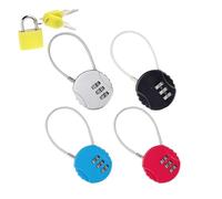 Lot de 4 Cadenas Code à 3 Chiffres, avec 1 Cadenas Jaune, Cadenas Valise Avion Petits Cadenas Cable Cadenas a Code Casier pour Voyage Bagages Valise Sac Casier (4 Couleur)