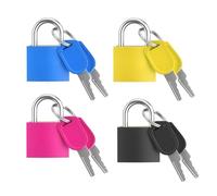 Lot de 4 cadenas pour valise - Petit cadenas avec clé - Multicolore - Pour les voyages en avion