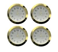 Lot de 4 cadrans à quartz décoratifs de 55 mm, or arabe | Cadran décoratif avec chiffres arabes et romains pour décoration de bureau