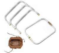 Lot de 4 cadres de sac à main en métal, matériel de fabrication de sacs à main de 20,1 cm avec cadre de verrouillage pour la fabrication de sacs, fournitures de couture, artisanat, sacs de maquillage