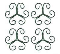 Lot de 4 cadres de support en métal pour plantes Monstera en acier inoxydable avec bande de reliure verte pour jardinage d'intérieur