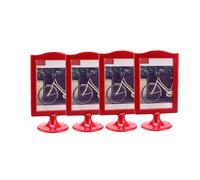 Lot de 4 cadres photo à poser - Support vertical - 10,2 x 15,2 cm - Affichage de table double face - Chaque cadre peut contenir 2 photos, école, fête de mariage, numéros de table - Plus de couleurs