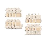Lot de 4 cadres photo en bois non peints pour enfants et adultes - Décoration murale sur le thème d'Halloween