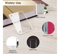 [Lot De 4] Cadres Photo Magnétiques En Acrylique Pour Film De 7,6 Cm ¿ Double Face Pour Réfrigérateur Fujifilm Instax Mini 11 9 90/ Imprimante Mini Link,Transparent
