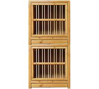 Lot de 4 cages à pigeons en bambou avec plateau à fumier extractible, facile à installer, structure durable, idéal pour jumeler les oiseaux, assemblage pour l'entretien des oiseaux