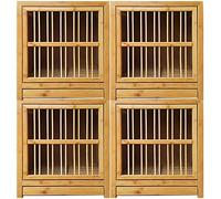 Lot de 4 cages à pigeons en bambou avec plateau à fumier extractible, facile à installer, structure durable, idéal pour jumeler les oiseaux, assemblage pour l'entretien des oiseaux
