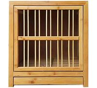 Lot de 4 cages à pigeons en bambou avec plateau à fumier extractible, facile à installer, structure durable, idéal pour jumeler les oiseaux, assemblage pour l'entretien des oiseaux