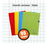 Lot De 4 Cahiers - 24x32(Cm) - Grands Carreaux - 96 Pages - Couverture En Polypro - Sans Spirale - Clairefontaine - Mimesys