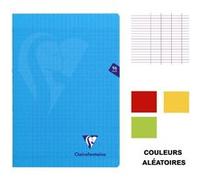 Clairefontaine 294161AMZC Lot de 4 Cahiers Agrafés Mimesys - A4 21x29,7 cm - 96 Pages Grands Carreaux - Papier Blanc 90 g - Couverture Polypro (Bleu, Rouge, Jaune et Vert)