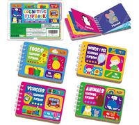 Lot de 4 cahiers d'apprentissage précoce, mini livres double face, animaux, aliments, véhicules, articles quotidiens, outil d'apprentissage des langues éducatives précoces pour enfants