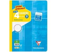 Clairefontaine Cahiers agrafés 643361C 24x32 cm 96 pages grands carreaux 90 g Lot de 4