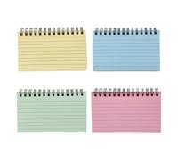 Lot de 4 cahiers détachables avec bobine métallique 4 couleurs pour utilisation scolaire Multicolore