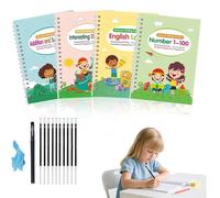 Lot de 4 cahiers d'exercices Tracetrek Fast-Track Young Minds - Livres d'écriture rainurés - Kit de cahier d'exercices Tracetrek - Carnet d'entraînement à rainures magiques - Carnet de pratique