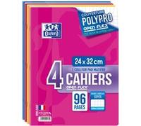 Lot de 4 cahiers Oxford Openflex grands carreaux 24x32 cm E
