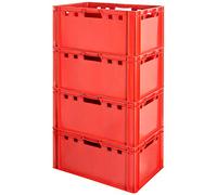 Lot de 4 caisses à viande E3 rouges - Boîtes empilables Kingpower - 60 x 40 cm