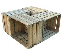 Lot de 4 caisses en bois vintage - Caisses à fruits - Caisses à vin de l'Altes Land Möbelbau DIY (lot de 4, naturel)