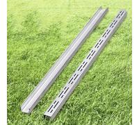 Lot de 4 canalisations en acier inoxydable 304, système de drainage de tranchée d'extérieur de 120 cm avec grille en métal, gouttière de drainage de sol de garage commerciale pour piscine, cour, allée