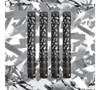 Lot de 4 Canons à Confettis Argent 40 cm - Confettis Métallisés Argentés - Portée 5 à 8 m - Canon à Confettis Anniversaire Mariage Nouvel An Soirée Fête - Effet Pluie Argentée - Zenda Club