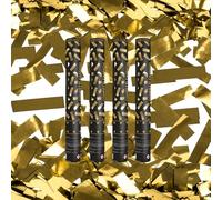 Lot de 4 Canons à Confettis Or 40 cm - Confettis Métallisés Dorés - Portée 5 à 8 m - Canon à Confettis Anniversaire Mariage Nouvel An Soirée Fête - Effet Pluie Dorée - Zenda Club