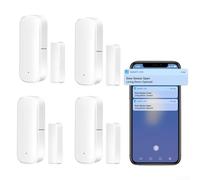 Lot de 4 capteurs de porte, pour détecteurs d'ouverture et de fermeture de porte intelligents Zigbee Connection, capteur de contact de porte sans fil pour système d'alarme, pour capteur Tuya Switch