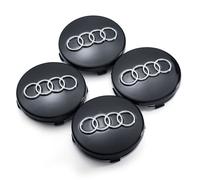Lot De 4 Capuchons Caches Moyeux Pour Jantes Aluminium Audi A3 A4 A5 A6 A7 A8 S4 S5 S6 S8 S4 Rs4 Q3 Q5 Q7 Tt S Line Quattro A4l A6l Et D'autres Modèles Noir 60 Mm