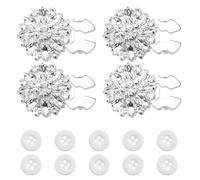 Lot de 4 capuchons de boutons en strass, 10 boutons en cristal blanc argenté, 10 mm, en forme d'étoile, pour homme et femme, décoration de vacances, ornements
