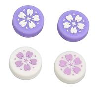 Lot de 4 Capuchons de Poignée de Pouce Mignons pour Capuchons de Joystick de Remplacement en Silicone Souple Anti-dérapant, Légers et Fins, Compatibles avec Lite