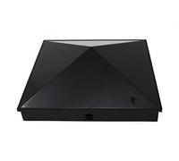 Lot de 4 capuchons de poteau de clôture pyramidaux en plastique noir 200 mm x 200 mm avec trous pré-percés