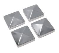 Lot de 4 capuchons de protection en métal pour poteaux de clôture 100 mm x 100 mm Argenté