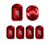 Lot de 4 capuchons de valve de pneu ST de voiture universels en métal (rouge)