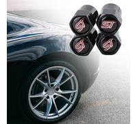 Lot de 4 capuchons de valve de pneu ST pour roue de voiture (noir)